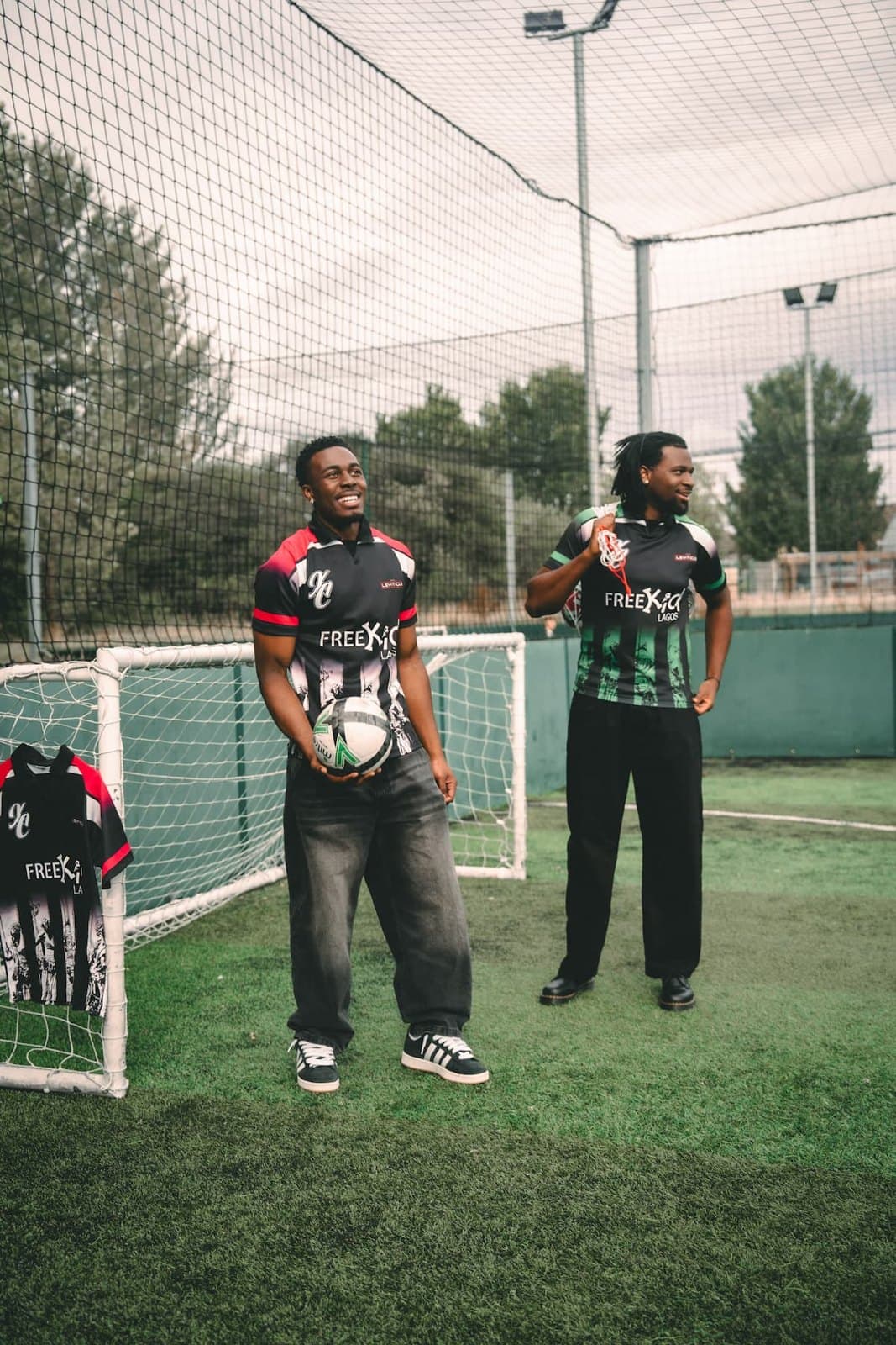 Off the pitch. The Freekick look.
